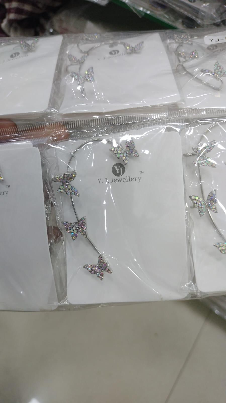 ButterGlam Silver Butterfly Ear Cuff Crawlers for Women & Girls