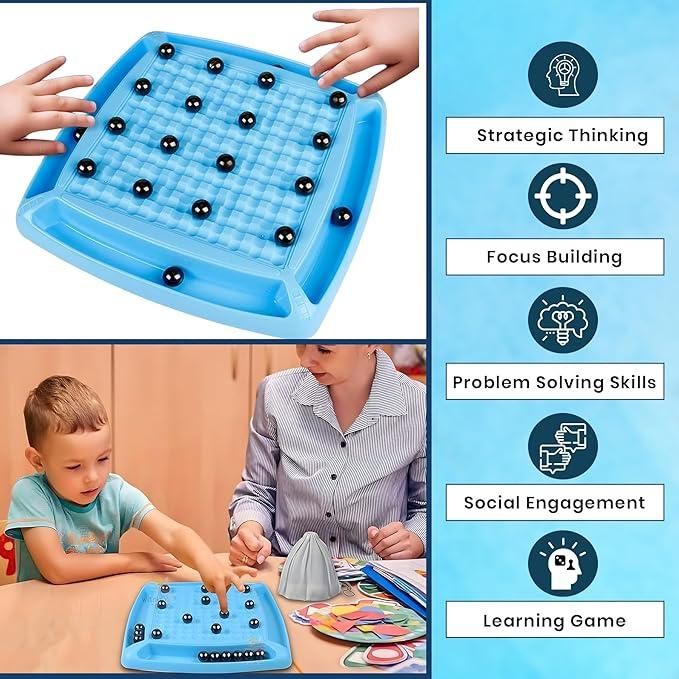 Magnetic Battle Chess – Fast-Paced Strategy Game with 20 Steel Balls for Kids & Family Fun