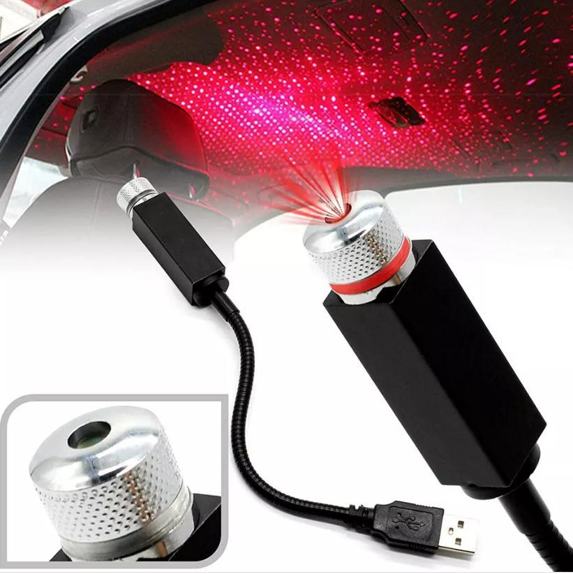 StellarGlow USB Star Projector – Romantic Car & Room Ambient Light (Red)