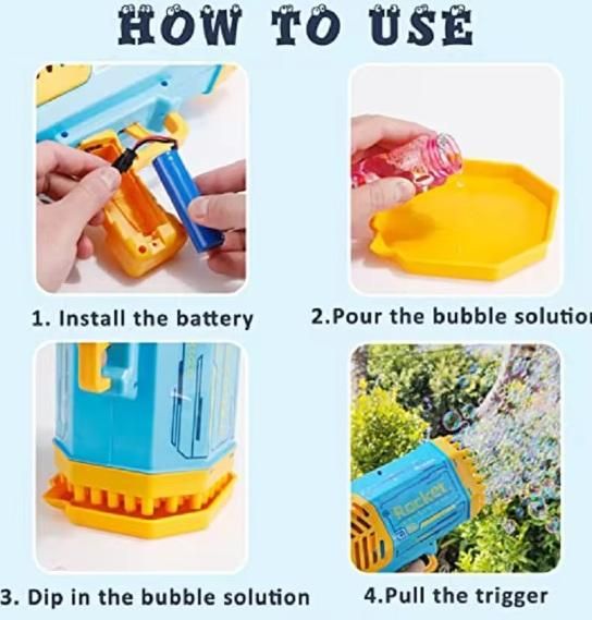 BubbloBlitz – 360° Mega Bubble Blaster for Kids