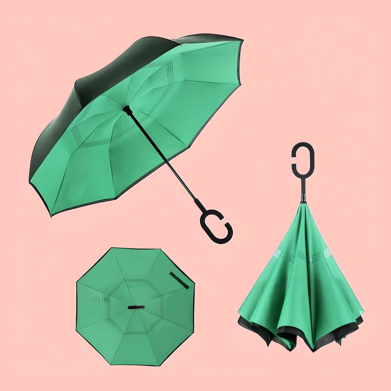 FlipDry Reversible Inverted Umbrella with C-Handle – No Drip, All Style!