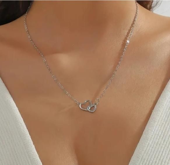 LuxeCharm Silver-Plated Heart Pendant – Elegant Chain for Women