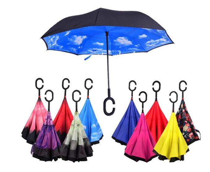 StormShield Inverted Double-Layer Umbrella with C-Handle – Stay Dry in Style
