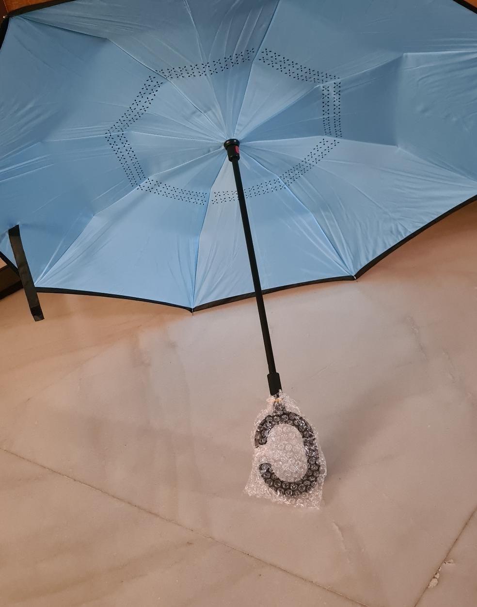 FlipDry Reversible Inverted Umbrella with C-Handle – No Drip, All Style!