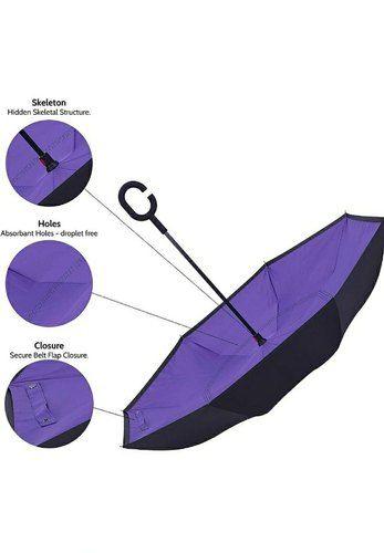 StormShield Inverted Double-Layer Umbrella with C-Handle – Stay Dry in Style