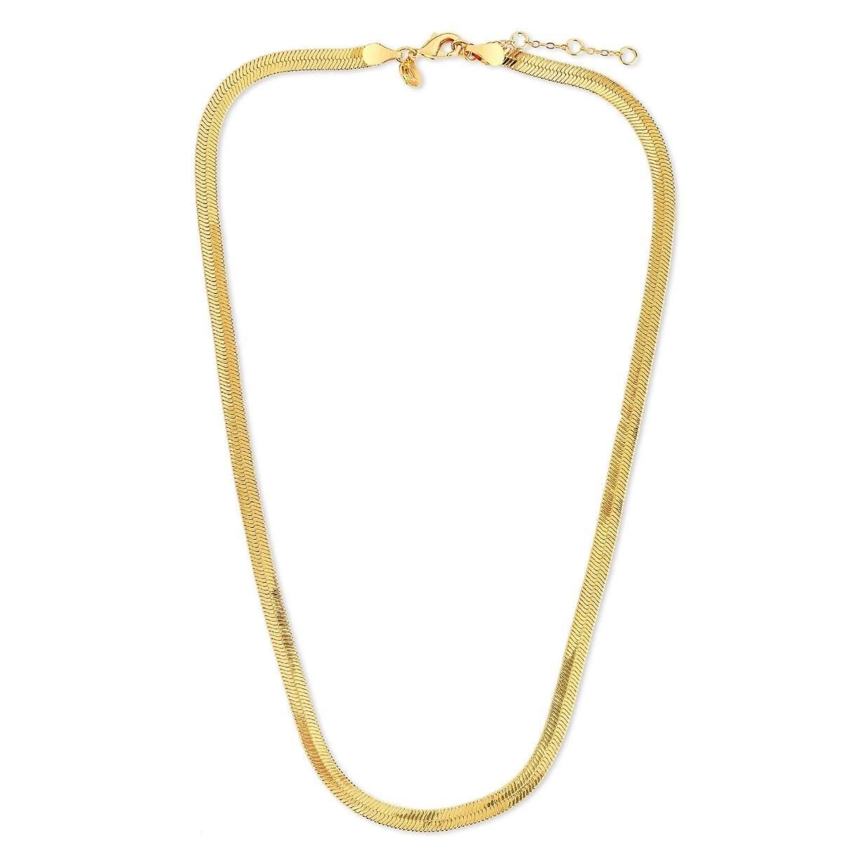 LuxeGleam Gold-Plated Snake Chain Necklace for Women