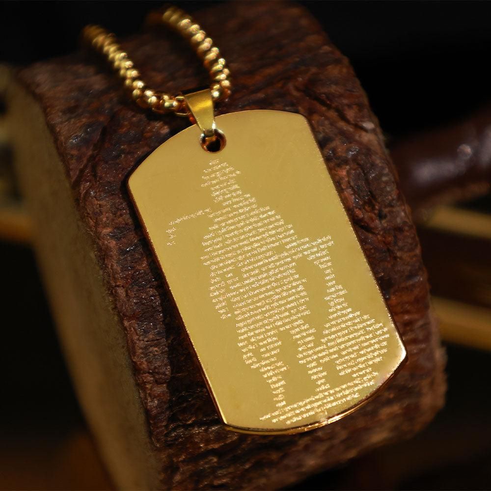 DivineGuard Hanuman Chalisa Gold Pendant with Chain – Power, Faith & Protection