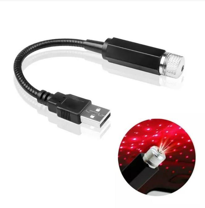 StellarGlow USB Star Projector – Romantic Car & Room Ambient Light (Red)