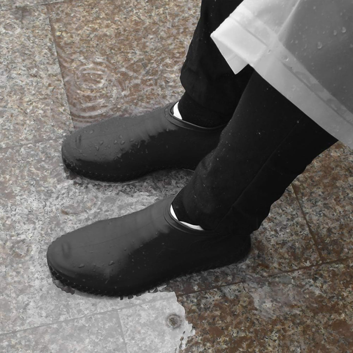 Non-slip Silicone Reusable Waterproof Rain Shoes Covers (1 Pair Small Mix Color)
