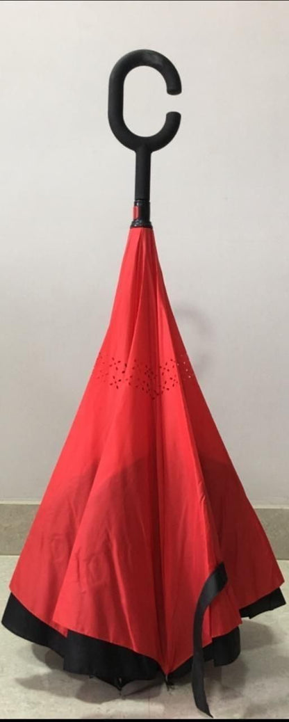 FlipDry Reversible Inverted Umbrella with C-Handle – No Drip, All Style!