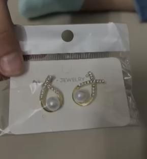 Pearlux™ Korean Cross & Pearl Stud Earrings – Gold-Plated Elegance
