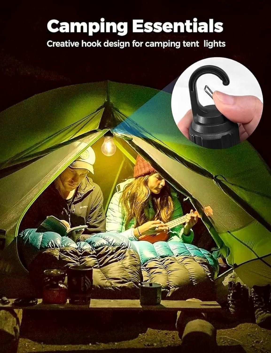 GlowLite 3-Mode Hanging Tent Bulb – Portable LED Lamp for Camping & Home Decor