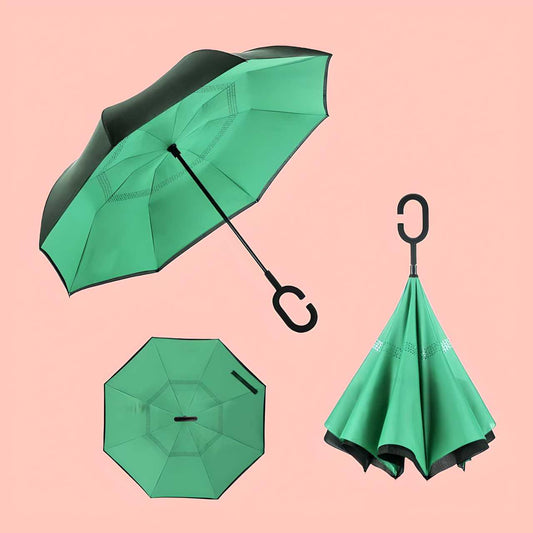 FlipDry Reversible Inverted Umbrella with C-Handle – No Drip, All Style!