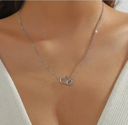 LuxeCharm Silver-Plated Heart Pendant – Elegant Chain for Women