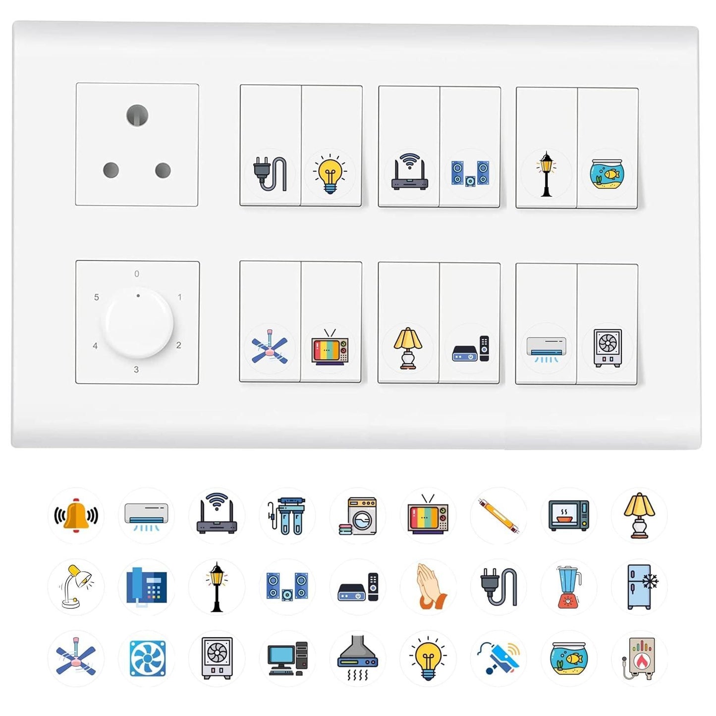 DecoDots 3D Premium Switch & Label Stickers (149 Pcs Set)