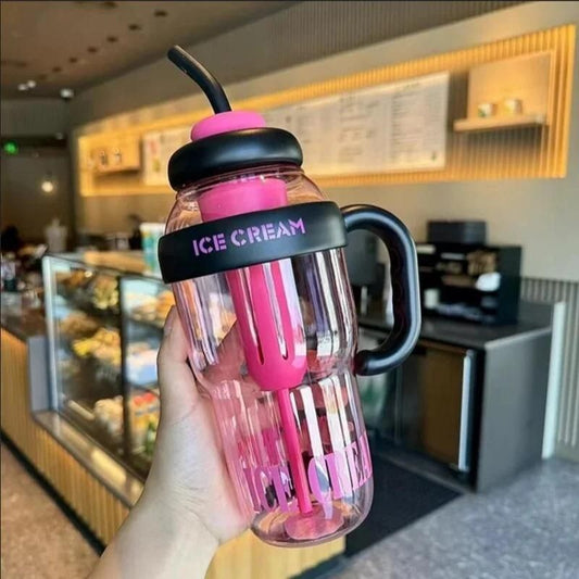 HydraSip - Large Capacity Water Bottle with Handle & Straw