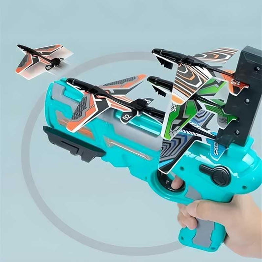 SkyBlaster Airplane Launcher Gun – 4 Foam Planes Included