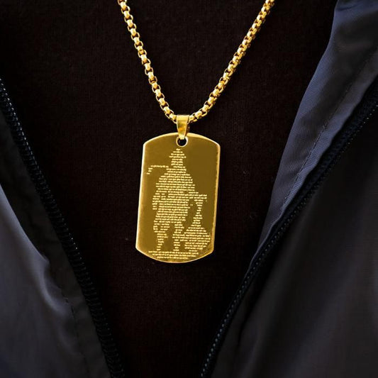 DivineGuard Hanuman Chalisa Gold Pendant with Chain – Power, Faith & Protection