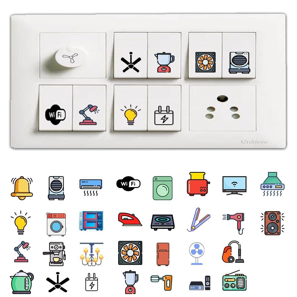 DecoDots 3D Premium Switch & Label Stickers (149 Pcs Set)