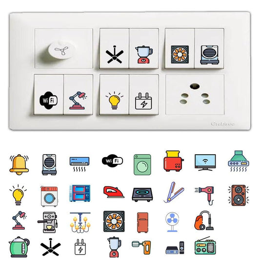 DecoDots 3D Premium Switch & Label Stickers (149 Pcs Set)