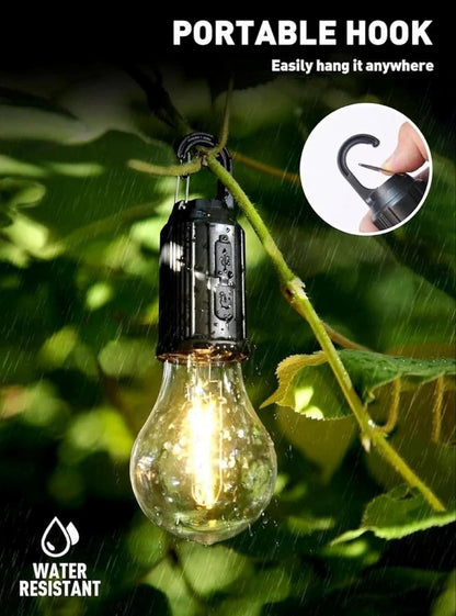 GlowLite 3-Mode Hanging Tent Bulb – Portable LED Lamp for Camping & Home Decor