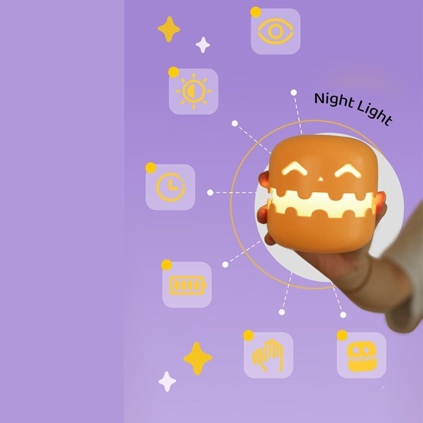 Pumpkin Lamp – Modern Rechargeable Night Light
