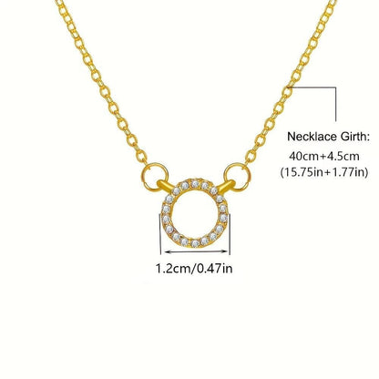 Gold-Plated Stone Pendant – Elegant Chain for Women