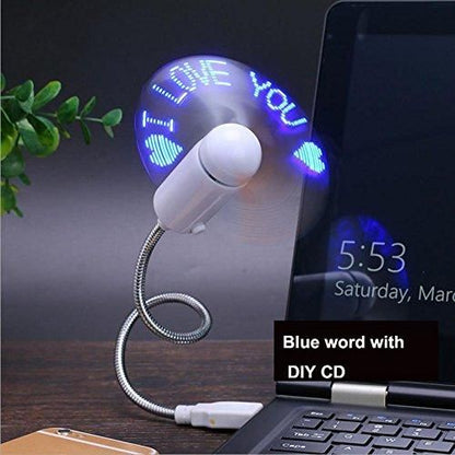 USB LED Message Fan – Programmable Scrolling Text Display (Custom Wording, CD Included)