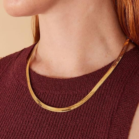 LuxeGleam Gold-Plated Snake Chain Necklace for Women