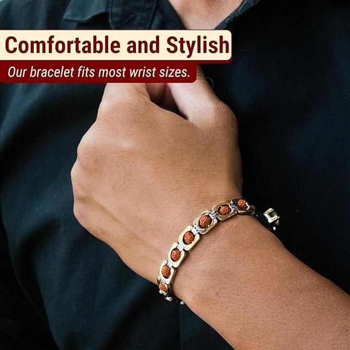 DivineBalance Rudraksha Bracelet for Men & Women – Free Size
