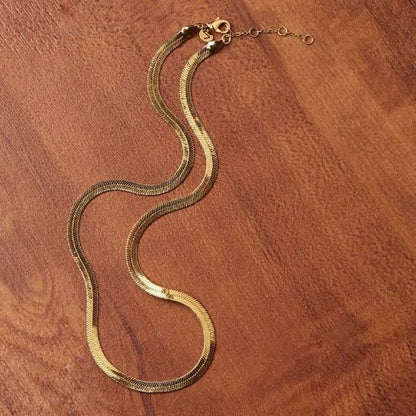 LuxeGleam Gold-Plated Snake Chain Necklace for Women