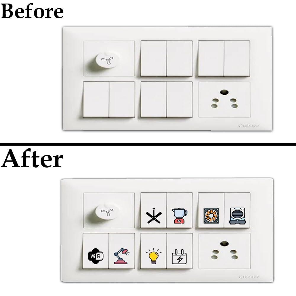 DecoDots 3D Premium Switch & Label Stickers (149 Pcs Set)