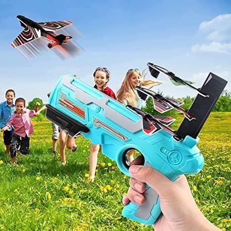 SkyBlaster Airplane Launcher Gun – 4 Foam Planes Included