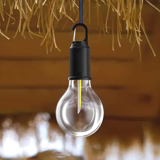 GlowLite 3-Mode Hanging Tent Bulb – Portable LED Lamp for Camping & Home Decor