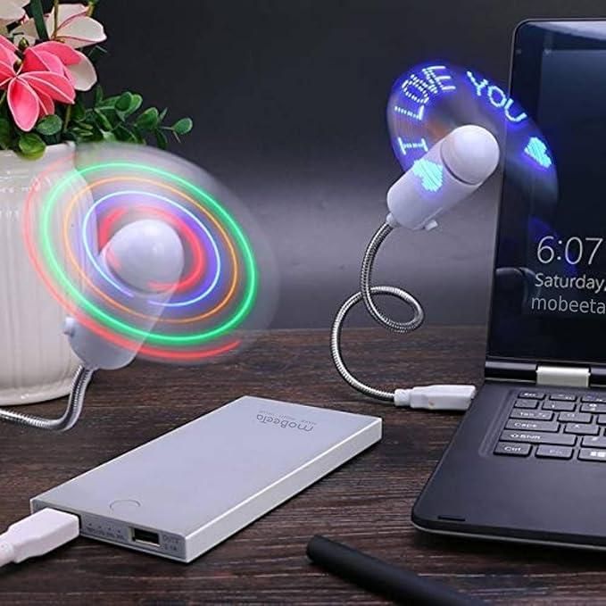 USB LED Message Fan – Programmable Scrolling Text Display (Custom Wording, CD Included)