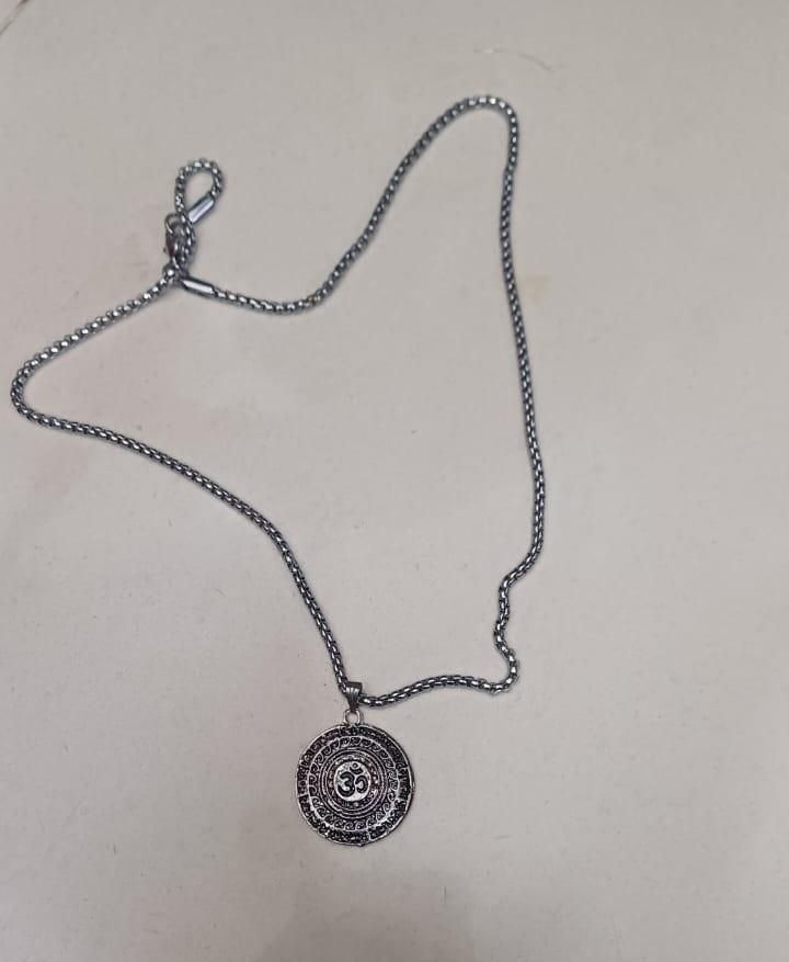 OM Divine Stainless Steel Mantra Pendant for Men & Women
