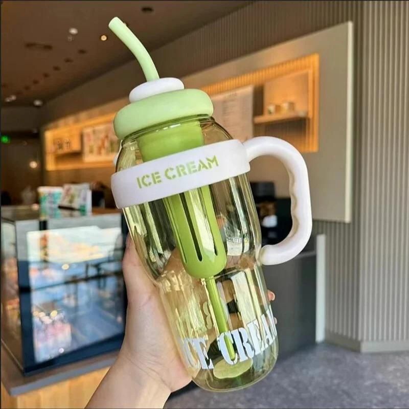 HydraSip - Large Capacity Water Bottle with Handle & Straw