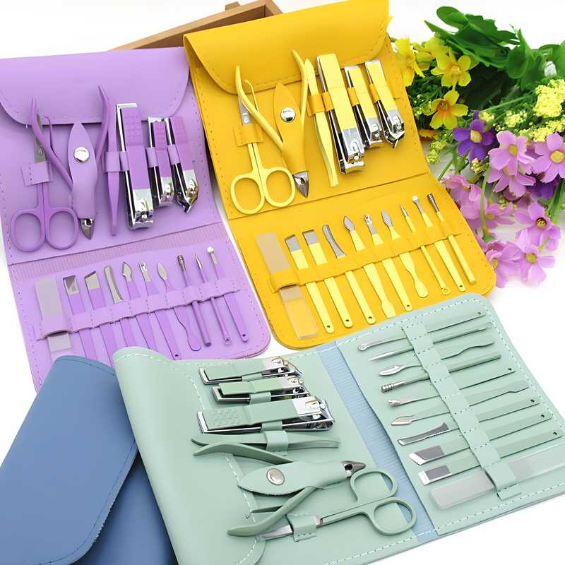 GlamEssence 12-in-1 Manicure & Pedicure Nail Care Kit – Salon in Your Pocket
