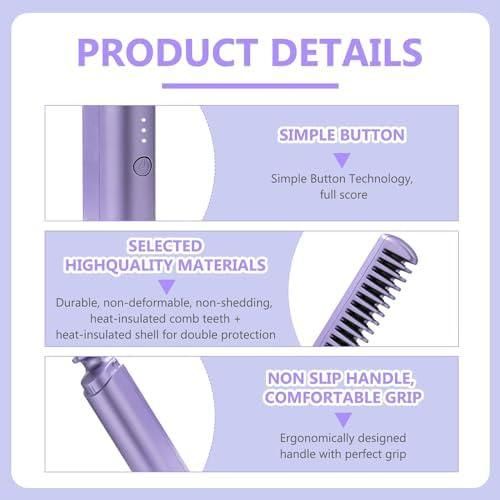 GlowPro Rechargeable Hot Comb Hair Straightener