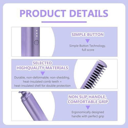 GlowPro Rechargeable Hot Comb Hair Straightener