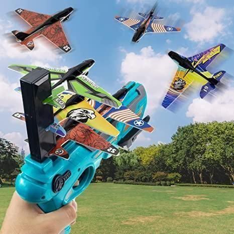 SkyBlaster Airplane Launcher Gun – 4 Foam Planes Included