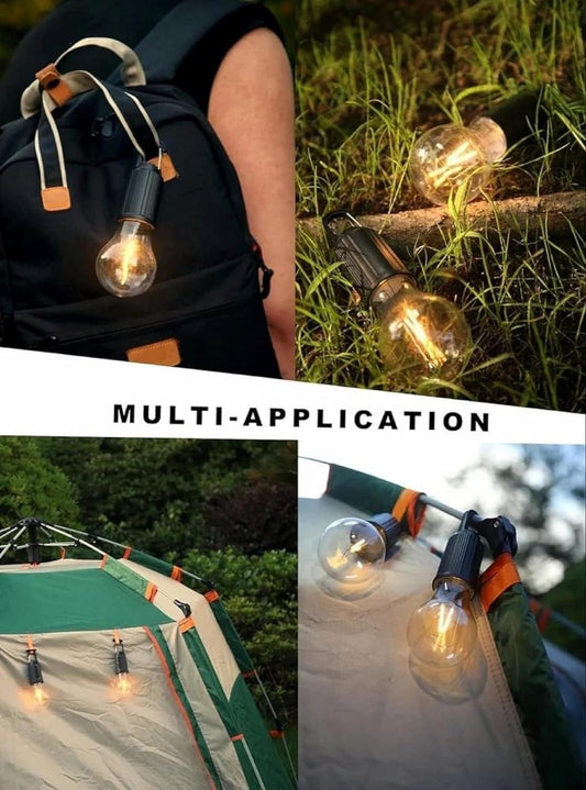 GlowLite 3-Mode Hanging Tent Bulb – Portable LED Lamp for Camping & Home Decor