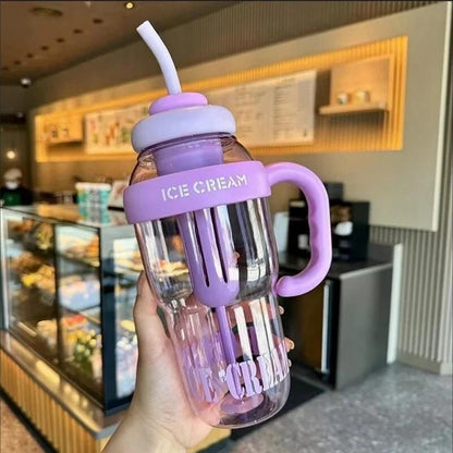 HydraSip - Large Capacity Water Bottle with Handle & Straw