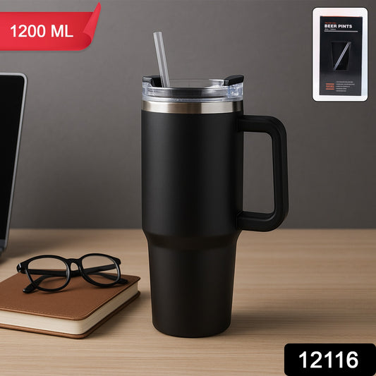 HydroSip™ 1200 ML Vacuum Insulated Travel Tumbler with Handle & Strawl