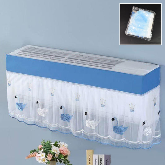 BreezeGuard™ Designer Foldable AC Dust Cover – Washable Net Curtain for Split AC (1 Ton, Universal Fit)