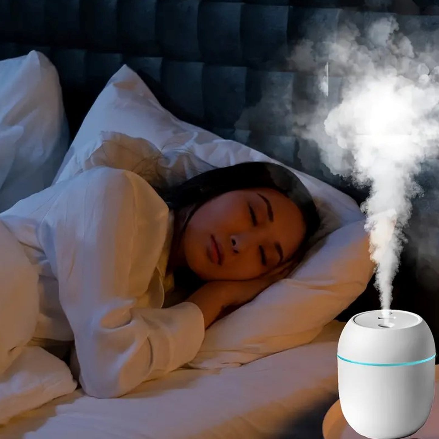 Tradebazaarr GlowMist™ Mini USB Humidifier (250ML) – Cool Mist & LED Night Light