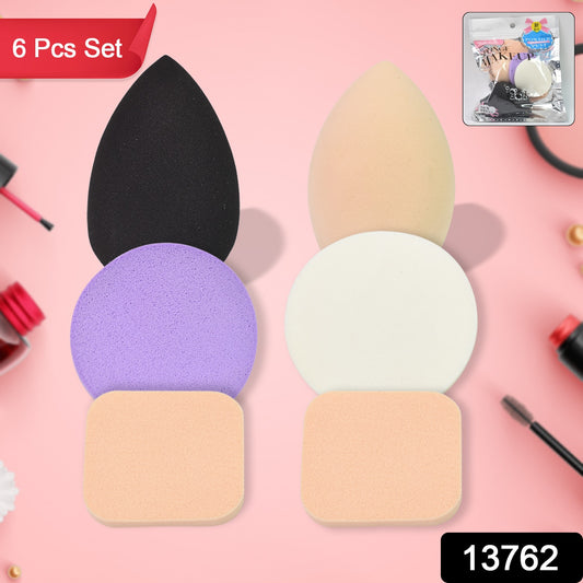 GlowBlend™ 6-Piece High-Density Makeup Sponge Set – Latex-Free, Soft & Flawless Finish Blenders
