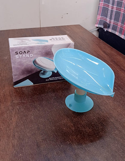 Self-Draining Soap Holder with Suction Cup – For Bathroom, Kitchen, and Wash Basins (1 Pc)